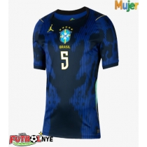 Camiseta Brasil Casemiro #5 Visitante Equipación para mujer Mundial 2026 manga corta